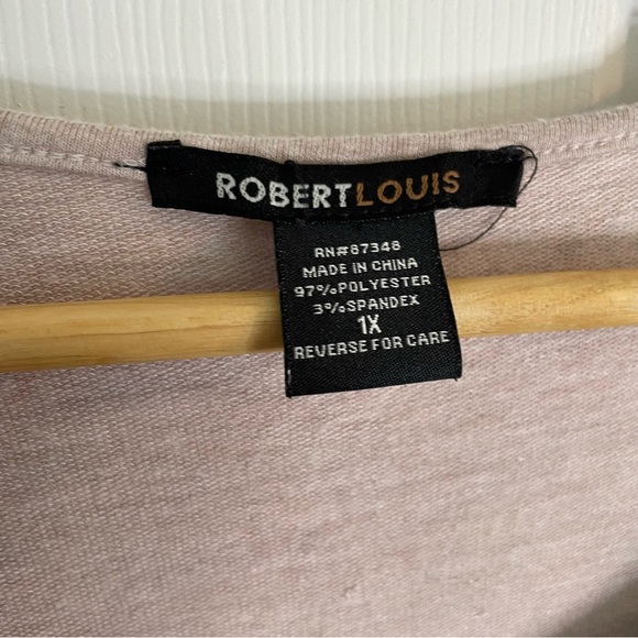 Robert Louis tunic top ladies structured neutral beige dress  Size 1X plus - Picture 5 of 7